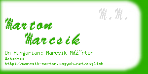 marton marcsik business card